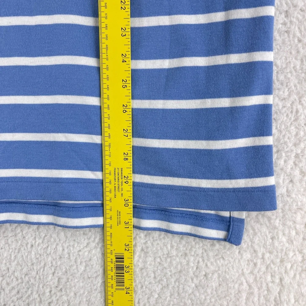 Polo Ralph Lauren Blue‎ White Stripe Polo Shirt Mens Short Sleeve Size Large
